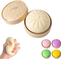 Dumpling Squishy, Mystery Squishy Dumpling Box, Fidget Toys Adults & Teens, Easter Basket Stuffers, Stocking Stuffers, Sensory Stress Ball Squeeze Toys for Stress Relief (White)