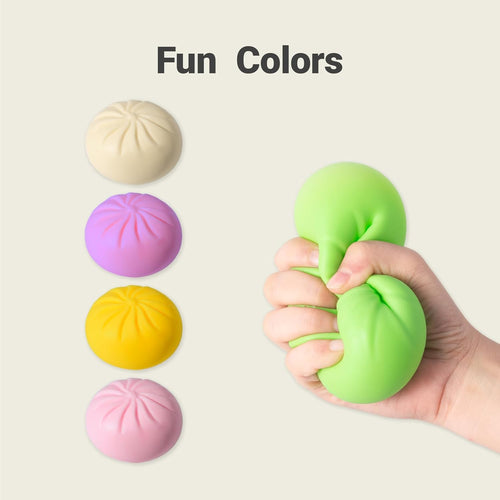 Dumpling Squishy, Mystery Squishy Dumpling Box, Fidget Toys Adults & Teens, Easter Basket Stuffers, Stocking Stuffers, Sensory Stress Ball Squeeze Toys for Stress Relief (White)