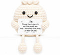 Emotional Support Crochet Dumpling, Inspirational Gifts for Women, Cute Squishy Plush with Encouraging Message, Stress Relief Desk Buddy for Friends Coworkers Girlfriend