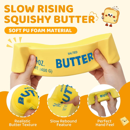 Dumpling Squishy Butter Squeeze Toy, 9.4IN Jumbo Butter Squishy Fidget Toy | 14OZ Butter Squishy for Adult, Slow Rising Cake Squishies Squeeze Stress Release Big Ball for Office & Desk (Giant)
